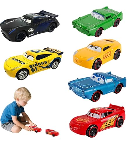 Set De 12 Coches De Juguete Rayo McQueen – Aleación Y ABS, Vehículos Con Inercia – Regalo Para Niños