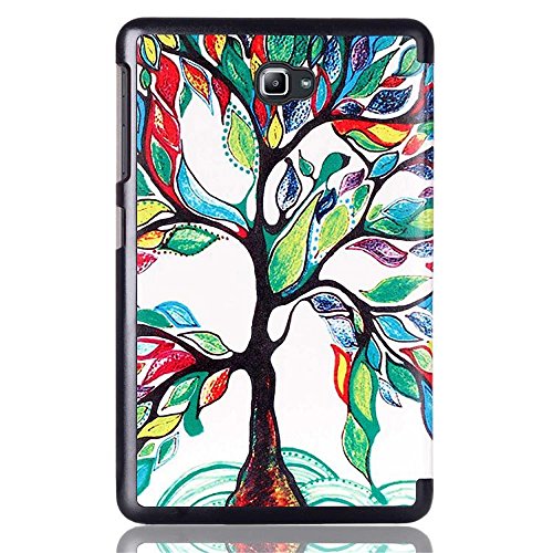 Galaxy Tab A6 SM-T580 Hülle, Felfy Synthetik-Leder und TPU Backcover Etui Flip Tasche für Samsung Galaxy Tab A (2016) SM-T580N/T585N 25,54 cm (10,1 Zoll) Tablette mit Holder Stand (#2 Bunte Baum) - 3