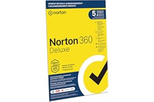Norton 360 Deluxe 2025, Antivirus Software, Internet Security, 5 Devices, 1 Year Subscription with Auto-Renewal, Secure VPN and Password Manager, PCs, Macs, Tablets & Smartphones, Envelope