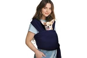 Pawaboo Porte-chat en Bandoulière, Mains Libres Porte-chien en Bandoulière pour Petits Chiens et Chats, Sac de Transport pour Chiot et Chaton, Portes-chat en Coton Doux, Avec Face Avant, Marine Bleu