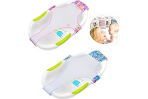 Biluer 2PCS Badewannensitz Baby Antirutsch Baby Neugeborene Dusche Mesh kreuzförmig Baby Badewanne Unterstützung Für 0–2 Jahren Neugeborenen oder Kleinkind,Rot And Blau