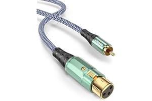 RAWAUX Cavo da XLR a RCA, adattatore audio stereo da 3 pin XLR femmina a RCA maschio Cavo di connessione microfonica sbilanciata per altoparlanti, amplificatori 1M