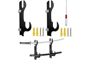 CYUaoao Schwertständer aus Holz Schwert Wandhalterung Zweischichtiger Schwerthalter für Cosplay Schwert, Lichtschwert, Wakizashi, Tanto, Samurai, Katana, Tanjirou, Waffenständer