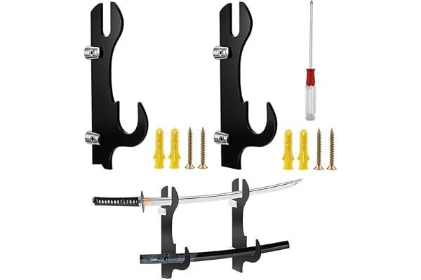 CYUaoao Katana Sabre Laser Support Mural Noir Acrylique