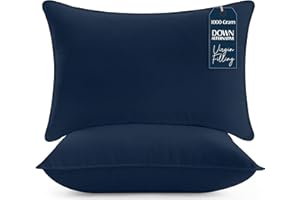 Utopia Bedding Premium Poduszki Łóżkowe (Zestaw 2 szt.), 50 x 70 cm Luksusowe Pluszowe Poduszki do Spania dla Pleców, Żołądek i Spiących na Boku (Granatowy)