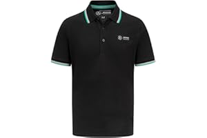 Mercedes AMG Petronas, Polo clásico para hombre, 2023, negro, 100% piqué de algodón, producto oficial
