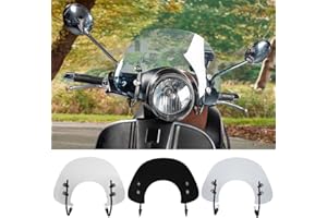 FAYEDENICY Scooter Pare-Brise Pare-Brise Flyscreen Déflecteurs Visière pour Vespa Primvera 50 125 150 Primavera50 Primavera125 2017 2018 2019 2020 2021 2022 Sport Vélos Pare-Vent (Écran clair-court)