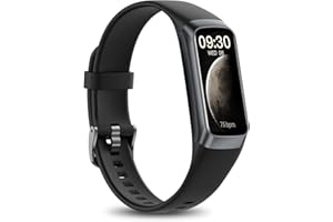 HTTWCOD Fitness Tracker for Men Women-24/7 Heart Rate, Step Counter,IP68 Waterproof Activity Tracker with 25 Sport Modes with 1.1" AMOLED Touch Color Screen with Android and iOS Phones (Deep Space Black)