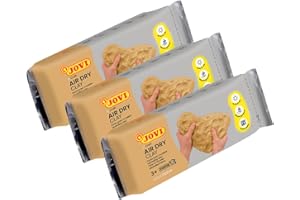 Jovi - Kit Air Dry da 3 unità - Argilla da modellare autoindurente, essiccazione all'aria senza forno, colore ocra, 3 unità da 500 grammi, ideale per bambini dai 3 anni in su (P85O/3)