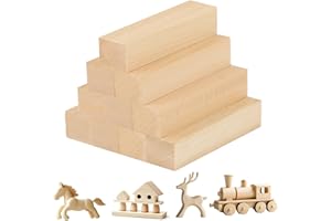 RMIVEGLIA Legno da Intaglio Tiglio, Confezione da 10 Blocchi di Legno, Colore uniforme, facile da lavorare, Lavorazioni Manuali e Tornitura per Bambini e Adulti