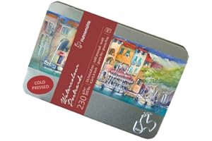 HAHNEMÜHLE Hahnemuhle 23623_SML - Cartoncini per acquerelli, 230 g/mq, pressati a freddo, 1 set di 30 carte, colore: bianco