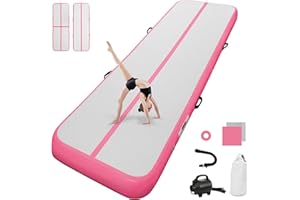 airtrack matte ginnastica artistica 10cm/20cm Spessore 3/ 4M / 5M / 6M tappeto ginnastica Tappetino da Ginnastica Gonfiabile Artistica Materasso Yoga Taekwondo con Pompa elettrica