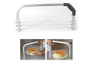 FETCOI Cortador de tartas de 17,32 pulgadas, hoja ajustable, sierra de acero inoxidable y aluminio, para casa, pastelería.