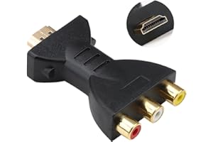 Tunknew HDMI to 3RCA Adapter, 1080P HDMI to RCA AV RGB Converter High-Definition AV Video Adapter Digital Signal Converter Componentv for Tablet PC Projector Camera HDTV Moritor Phone