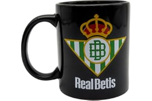 CYPBRANDS - Real Betis - Balompiede, tazza, ceramica, stoviglie, colazione, colore nero, prodotto ufficiale
