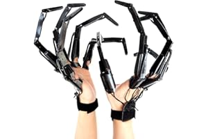 Taixinpower Halloween Articulated Fingers,3D Printed Finger Extensions,Flexible Joint Skeleton Hands,Fits All Finger Sizes and Adjustable,Halloween Party Cosplay Costume