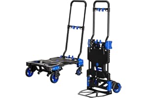 Linxor - Diable, chariot 2 en 1 pliable 4 roues - Charge 137 kg