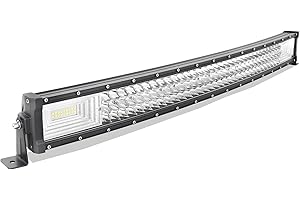 AUXTINGS 32 Pulgadas 405W Curvo Triple Fila 7D LED Barra de luz de Trabajo Spot Flood Combo Beam CC 12V-24V 6000K vehículos Todoterreno 4x4 Atvs Utvs