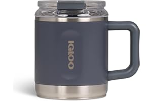 ILGOO kubek termiczny Coffee Mug 15, kubek do kawy ze stali nierdzewnej, 430ml, antracytowy, izolowany kubek do picia, zabezpieczony przed wyciekiem