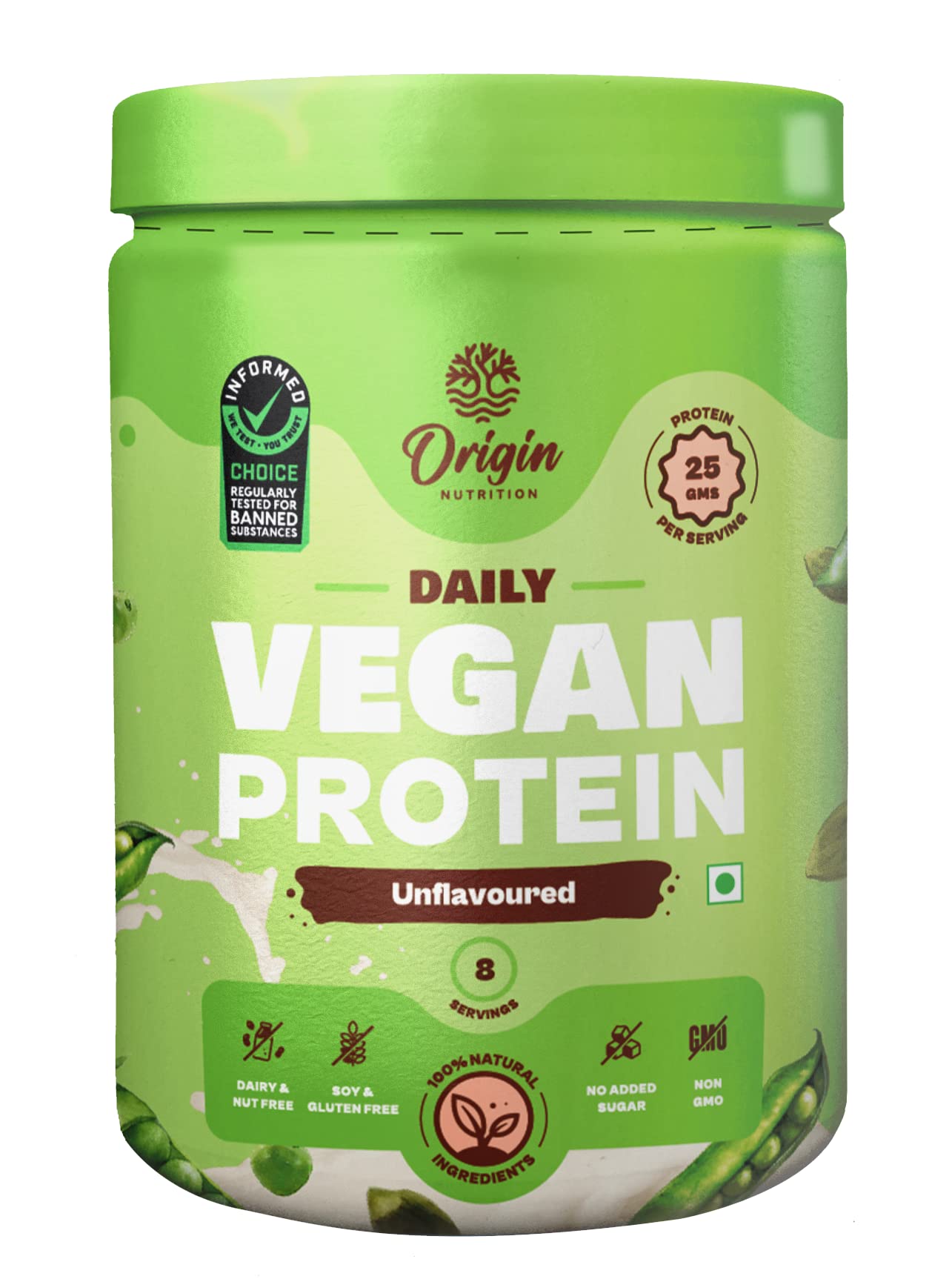 Origin Nutrition 100% Natural Plant Protein Powder, Ranked Best Vegan Protein by Independent Scientific Research, Easy to Dig