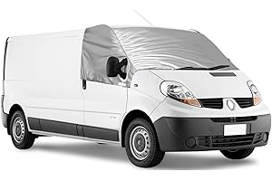 Soekodu Housse de Pare-Brise Avant Compatible Renault Trafic 2001-2014,Pare-Soleil de Fenêtre Compatible Opel Vivaro,100% Occultant,Bloque Les Rayons UV,Résistante Aux Intempéries Argent