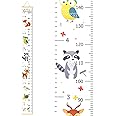 Children Growth Chart Measuring Height Ruler Wall Hanging Chart with Animal Design, Removable Height Measure Chart for Kids Room Kindergarten Nursery Wall Decor