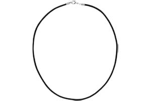 Auroris Echtleder Kette schwarz Dicke 3mm mit Karabinerverschluss aus Edelstahl