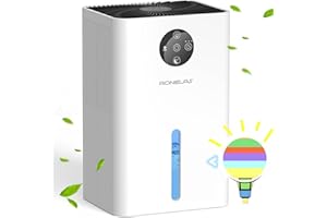 AONELAS Déshumidificateurs d Air 1.8 L Portable Silencieux anti Moisissure,7Colorée d'air,Dégivrage Automatique Linge Sèche déshumidificateur économie D'énergie,Bains,Armoire