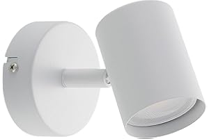 ‎ELC EUROPEAN LIGHTING CIRCLE ELC LED Deckenlampe Wandlampe weiss, schwenkbar & drehbar, 1 flammig, inkl. 1 x 4, 6W GU10 LED Leuchtmittel, Wandleuchte innen, Deckenspot warmweiss, Metall, LED Spot, Strahler