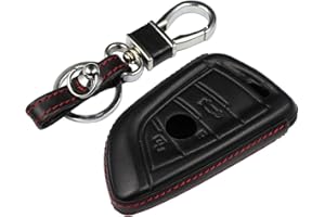 M.JVisun Llave del Coche Real Cuero Funda Protectora Para BMW 2 Serie 3 5 6 7 Serie M5 X1 X2 X3 X5 X5M X6 X6M Inteligente Llave - Cuero - Negro