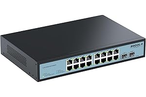SODOLA Switch Ethernet 2.5Gbps Non géré 2.5 Gbps 18 Ports, 16 Ports 2,5GBASE-T, 2 Ports 10G SFP+, capacité de Commutation de 120 Gbps, montable en Rack 1U, sans Ventilateur, Plug and Play