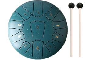 HIGROPCORE Rain Drum for Garden, 11 Notes, 15.6 cm Rain Drum, Outdoor Steel Tongue Drum, Rain Drum, Waterproof Rain Drum, Hand Drum, Musical Glockenspiel Instrument