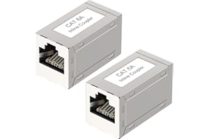 VCE Connettore RJ45 Femmina Femmina, Accoppiatore RJ45 Schermato, Adattatore Lan Femmina Femmina per CAT7 CAT6A Cat6 Cat5e Cat5, 2 Pezzi