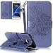 Produktbild Neu ISENPENK Samsung Galaxy S7 Edge/S7 Edge Duos/G935F Hülle Leder [Lila],Muster Schädel Samsung Galaxy S7 Edge/S7 Edge Duos/G935F Hülle Leder Flip Case Wallet Tasche 3-in-1 Bookstyle Geldbörse Magnet Tasche,Standfunktion Schutzhülle Tasche Credit Card Slots Wallet Case Leder