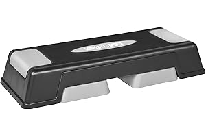 ‎GORILLA SPORTS GORILLA SPORTS® Steppbrett - Höhenverstellbar (3 Stufen), Rutschfest, bis 200/300 kg, Grau-Schwarz, Größen: XS/XL - Aerobic Stepper, Stepbench, Stepboard, Stepbank für Zuhause, Fitness, Sport, Cardio