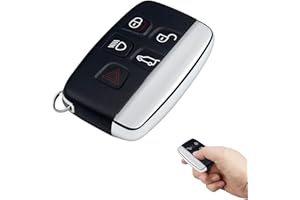 TYVOM 5 Button Key Fob Case, Car Key Fob Cover Replacement for Range Rover Sport Evoque Discovery 4 Freelander Jaguar Remote Key Case Shell Black