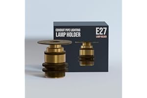 LEDSone E27 Conduit Pipe Lamp Holder Industrial Brass Vintage Socket 20mm Thread Heat Resistant Light Fitting for DIY Pendant Edison Bulb Home Lighting Fixture UK