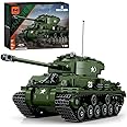 MISINI 77030 M4A3E8 Sherman Medium Tank Building Block Kit, 1:30 Scale Adult Model, Green, 836 Pieces, Includes Tank World Game Item Exchange Card, Perfect for Military Enthusiasts, Adults, 14+