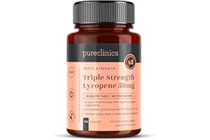 PURECLINICA Lycopin 50mg x 180 Tabletten (6 Monatsvorrat) 300% Stärke der regulären Lycopin Tabletten
