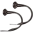amazon basics Decorative Curtain Holdback/Tieback, Set of 2, Bronze