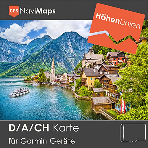 Preisvergleich Produktbild Topo Karte Deutschland Österreich Schweiz DACH + Höhenlinien für Garmin Edge GPSMap Etrex Oregon Montana Dakota Colorado Nüvi Astro