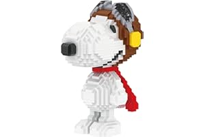 BlueBrixx Pro 107373 – Snoopy als Pilot (Diamond Blocks) aus Klemmbausteinen mit 1415 Bauelementen