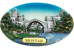 Mostar Bosnien och Hercegovina harts 3D stark kylskåpsmagnet souvenir turist gåva kinesisk magnet handgjord hantverk kreativt hem och kök dekoration magnetiskt klistermärke