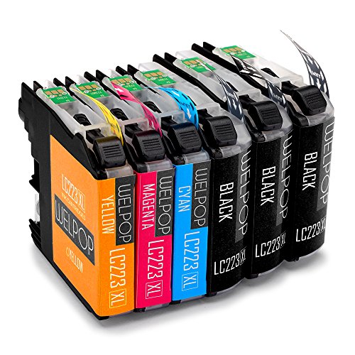 WELPOP Kompatibel Ersatz für Brother LC223XL Druckerpatronen, (3 Schwarz,1 Blau,1 Rot,1 Gelb), Hoher Reichweite Kompatibel mit Brother DCP-J4120DW MFC-J5320DW MFC-J4620DW MFC-J5620DW MFC-J5720DW Drucker