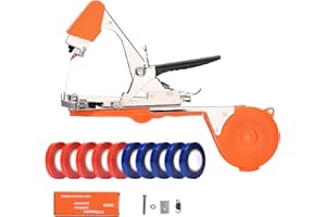MoPei Maquina Atadora de Tomates, Herramienta de Cinta de Jardín para Viñedo Pepino UVA Fruta Flores Vegetales, Naranja