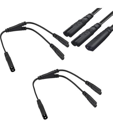 Cavo Di Alimentazione Splitter IEC320 Da C8 A 2 C7 - 30 Cm, Per Elettronica