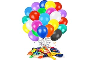 TOMARIO Ballons mit 36 Stück, 100% Naturlatex, helle Partyballons unterstützen Helium oder Luft, 12-farbige Mehrfarbig Ballons für Kinderparty-Dekoration, Geburtstag, Babyparty, Hochzeit