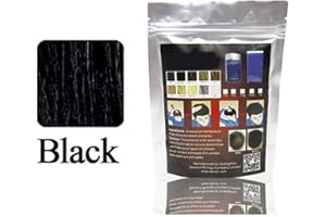 HILAI 1PC 25g Hair Building Fibers,Fibre Construcción de pelo Fibras de Cabello Naturales,Cabello fino y Escaso para Hombres y Mujeres-Efecto Inmediato(Negro) 25g