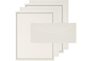 Belle Vous Writing Stationery Paper with Envelopes (72 Pieces) - 48 Premium Letter Size Sheets, 24 Envelopes - Vintage Paper Set for Invitations, Letter Writing, Thank You Letters, and More