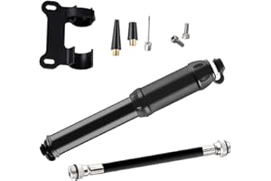 HNW – Portable Bike Pump for All Bikes – Mini Bicycle Pump – Balloon & Football Pump with Cones & Needle – Super Fast Inflation with Max 100 PSI, Lightweight Air Pump for Inflatables, With Frame Mount